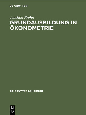 cover image of Grundausbildung in Ökonometrie